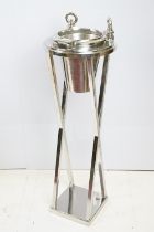 Eichholtz chrome wine / champagne cooler stand with bucket to top raised on crossover legs on a