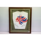 Sporting Autographs - Framed Team GB Adidas t shirt signed by Olympic rowing Gold medalists Steve