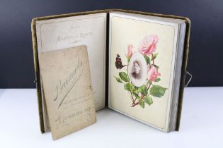 Victorian 'Album des Roses' photograph album by Marcus War of London, housing Victorian