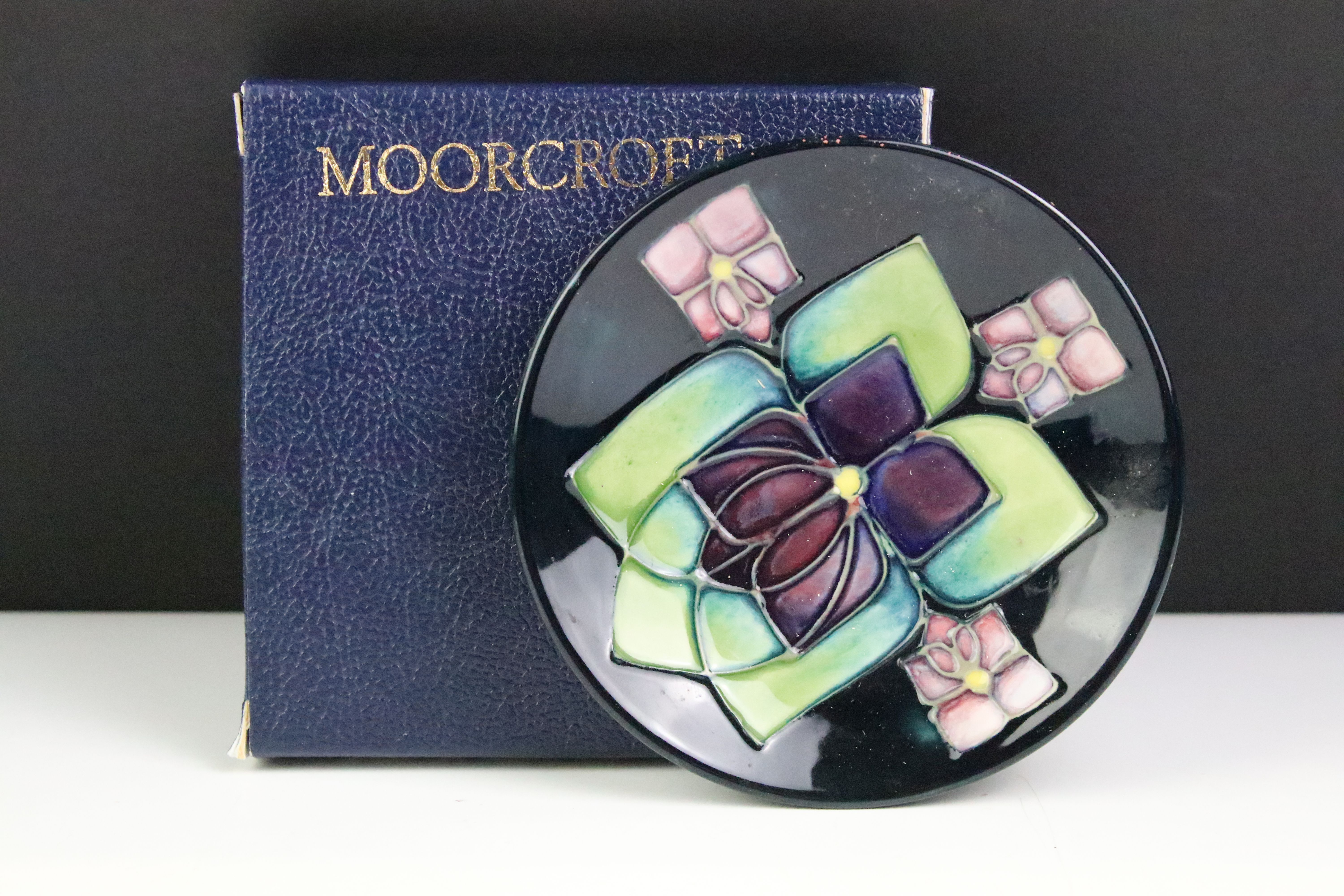 Three boxed Moorcroft pottery pin dishes to include Violet, Anemone on yellow ground & Magnolia on - Image 2 of 10