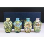 Set of four Moorcroft small baluster vases, ' The Seasons ', dated 2000, each 9.5cm high, with