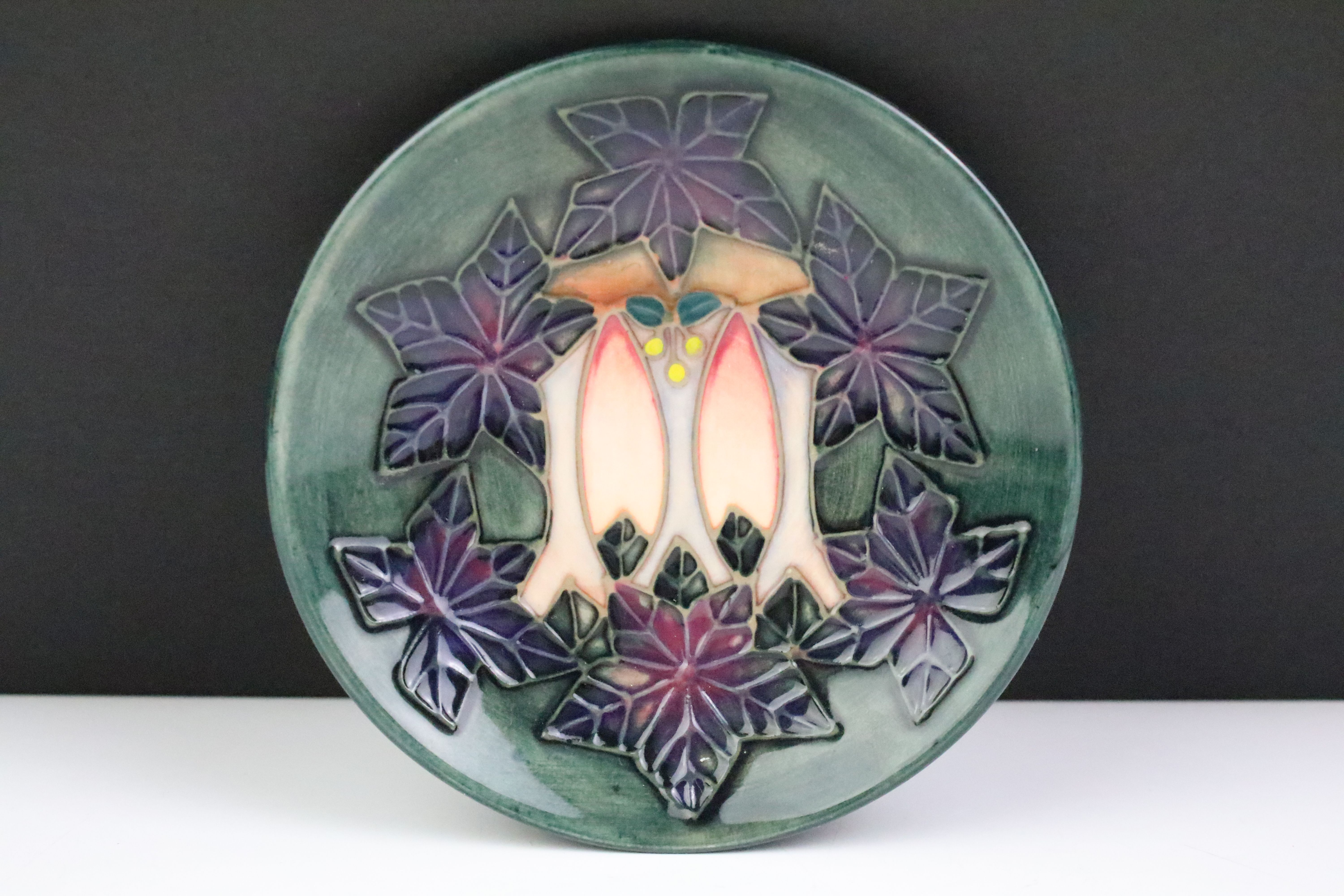 Two Moorcroft pottery pin dishes to include a Cluny pattern dish and an Anemone pattern pin dish - Image 5 of 7