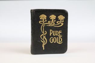 Art Nouveau 'Pure Gold' miniature daily text book, containing texts from the Bible, leather bound