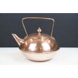 In the manner of Christopher Dresser, Arts and Crafts Copper Kettle by Benham & Froud, stamped to