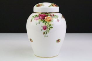 Royal Albert 'Old Country Roses' ovoid vase with printed & gilt decoration, 1st quality, factory