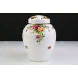 Royal Albert 'Old Country Roses' ovoid vase with printed & gilt decoration, 1st quality, factory