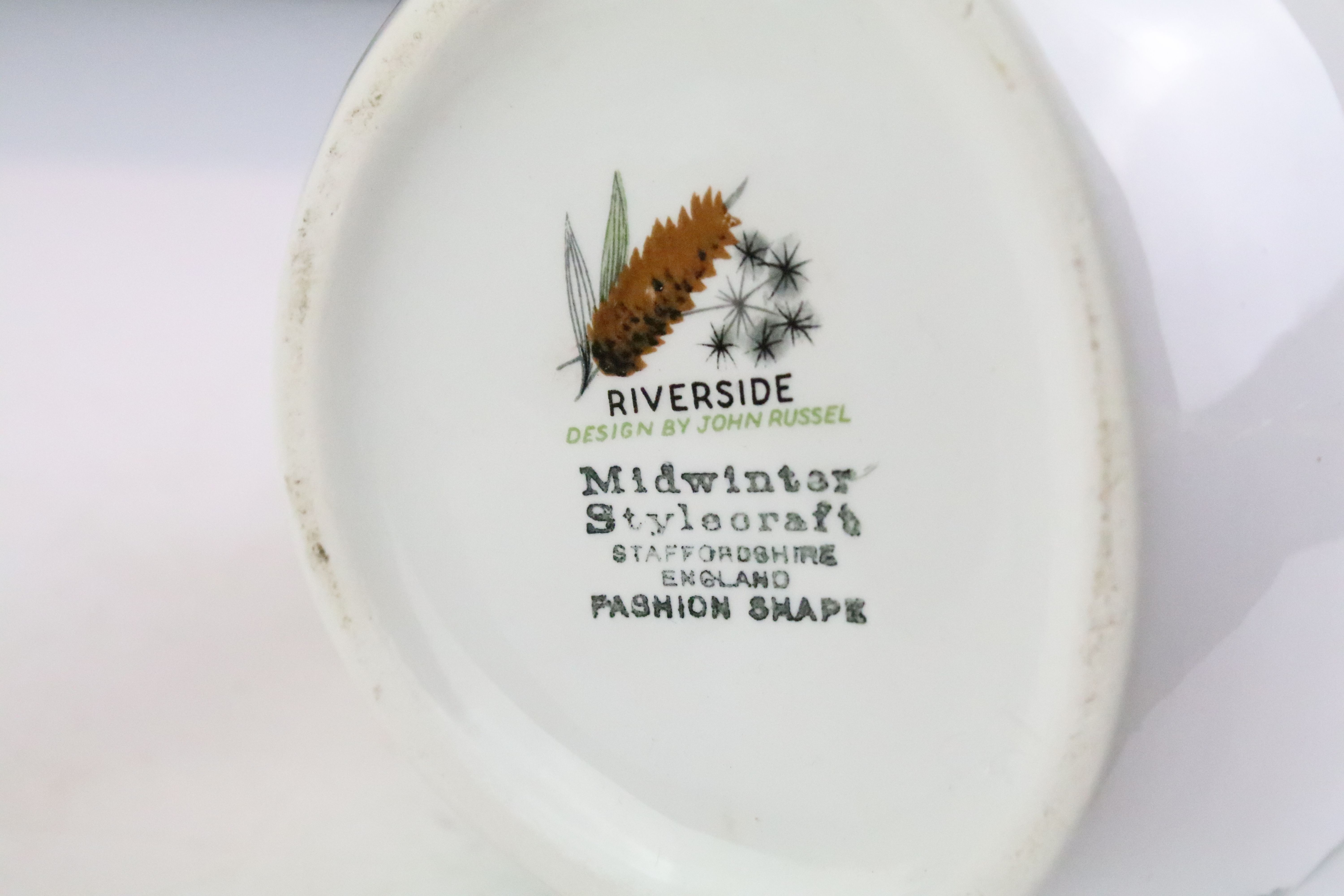 Staffordshire Midwinter Stylecraft 'Fashion Shape' Riverside pattern coffee set, to include coffee - Image 8 of 14