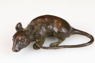 An ornamental Chinese Bronze figure of a Rat.