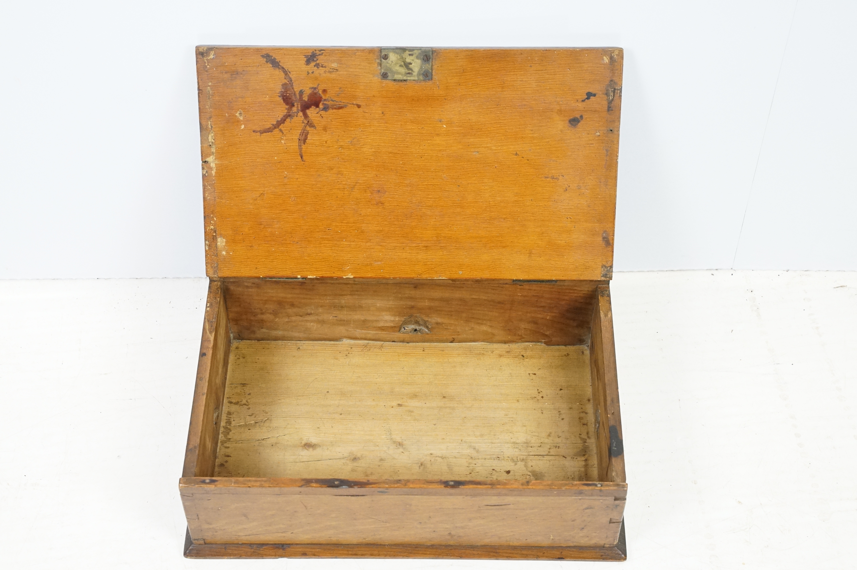 19th century Oak Bible or Documents Box with hinged lid - Image 2 of 6