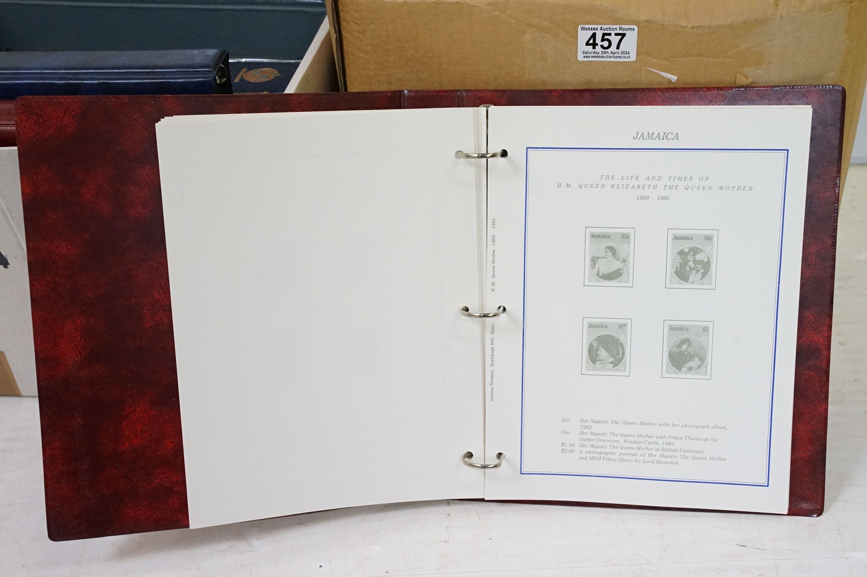 Two boxes of empty stamp albums. - Image 4 of 4