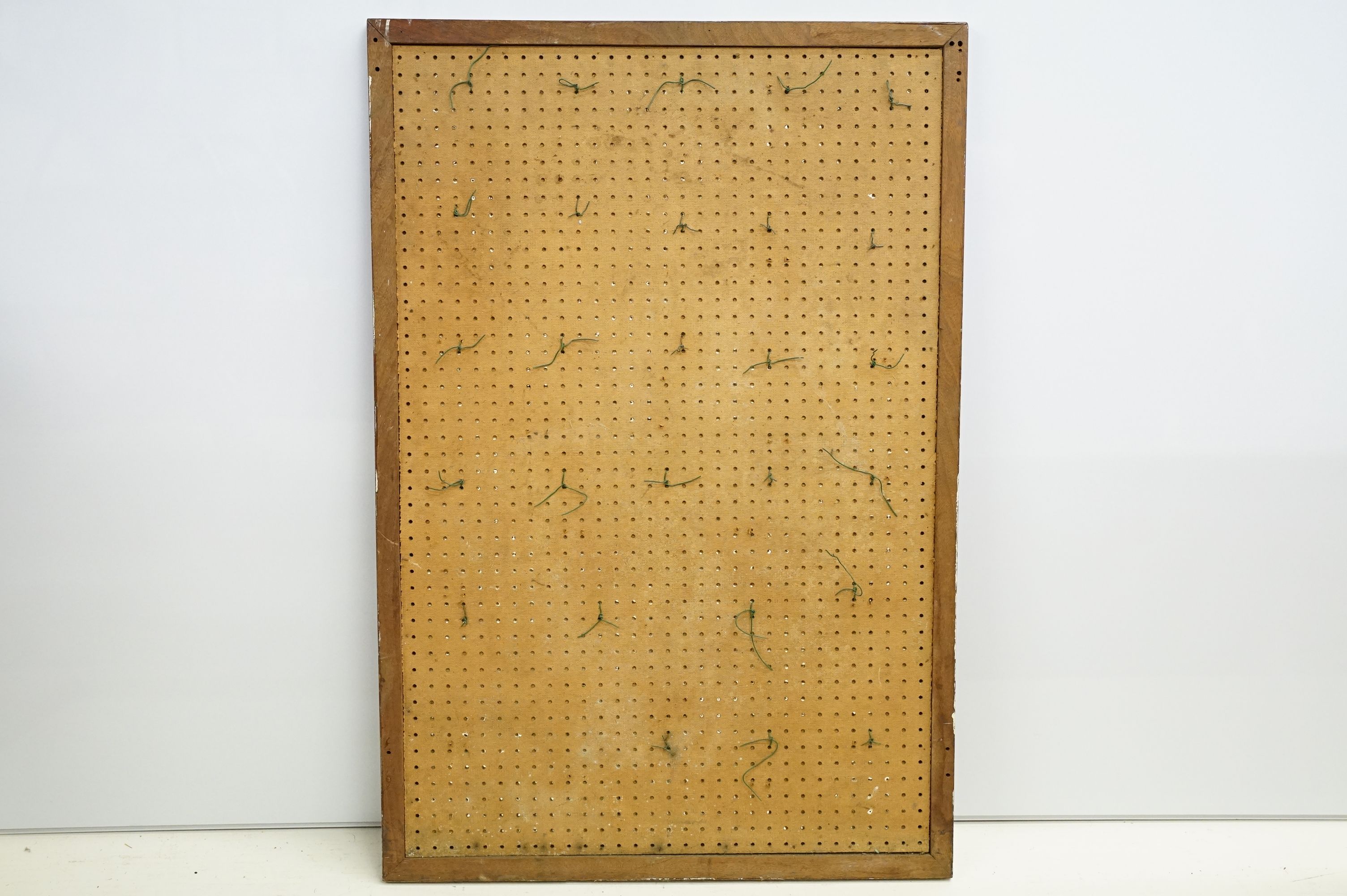 Collection of antique horse brasses mounted to canvas covered board and framed. Measures 97 x 66cm. - Image 11 of 11