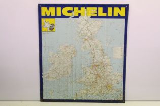 Advertising - A Michelin tin wall sign depicting a map of the British Isles, approx 86cm x 63cm