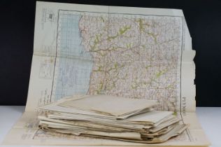 Collection of maps to include WWII era ordnance survey War office maps including canvas backed