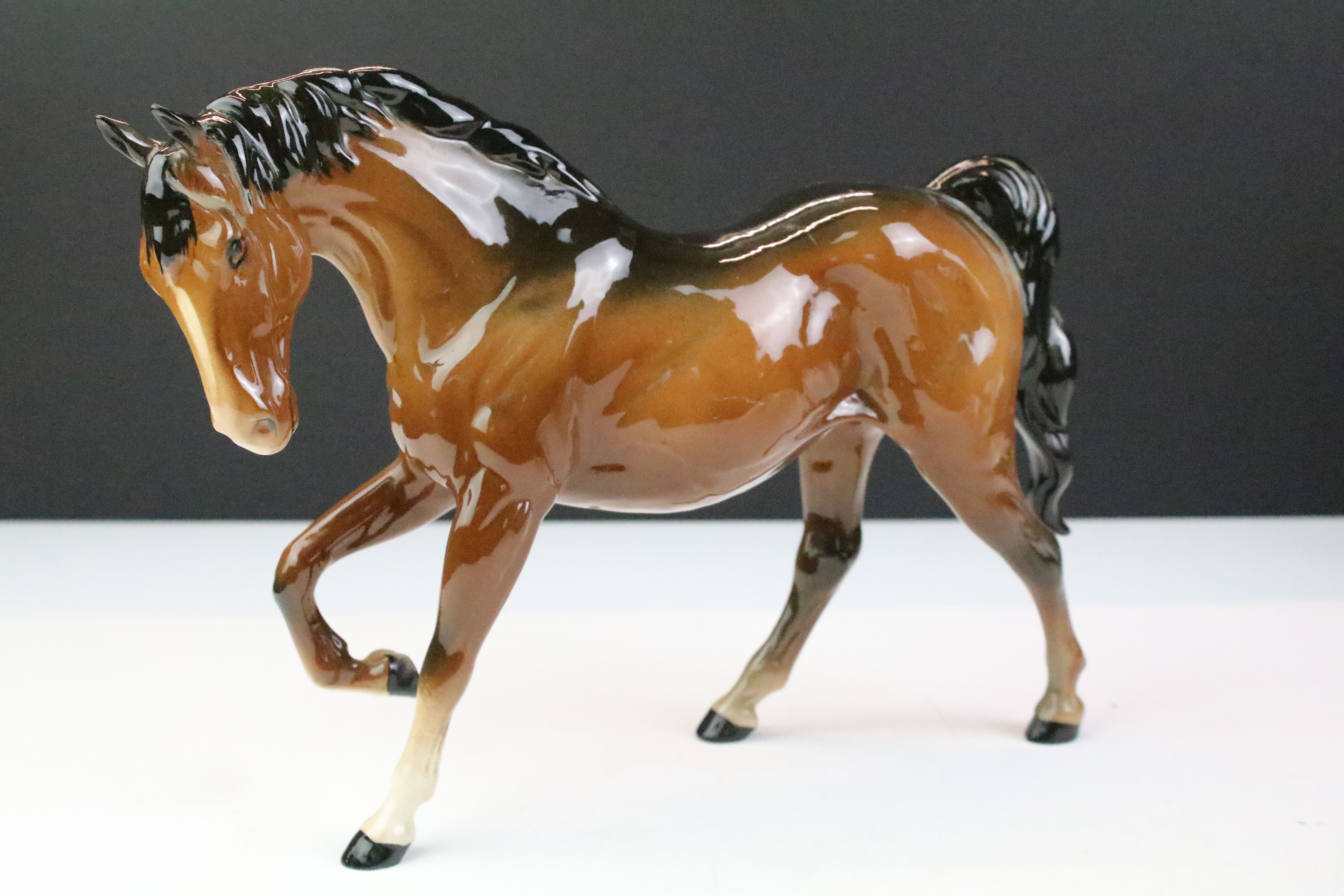 Collection of seven Beswick porcelain horses / ponies to include six brown gloss examples and a matt - Image 15 of 16