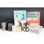 Collection of assorted collectables to include a good selection of lighters, Merit microscope set,