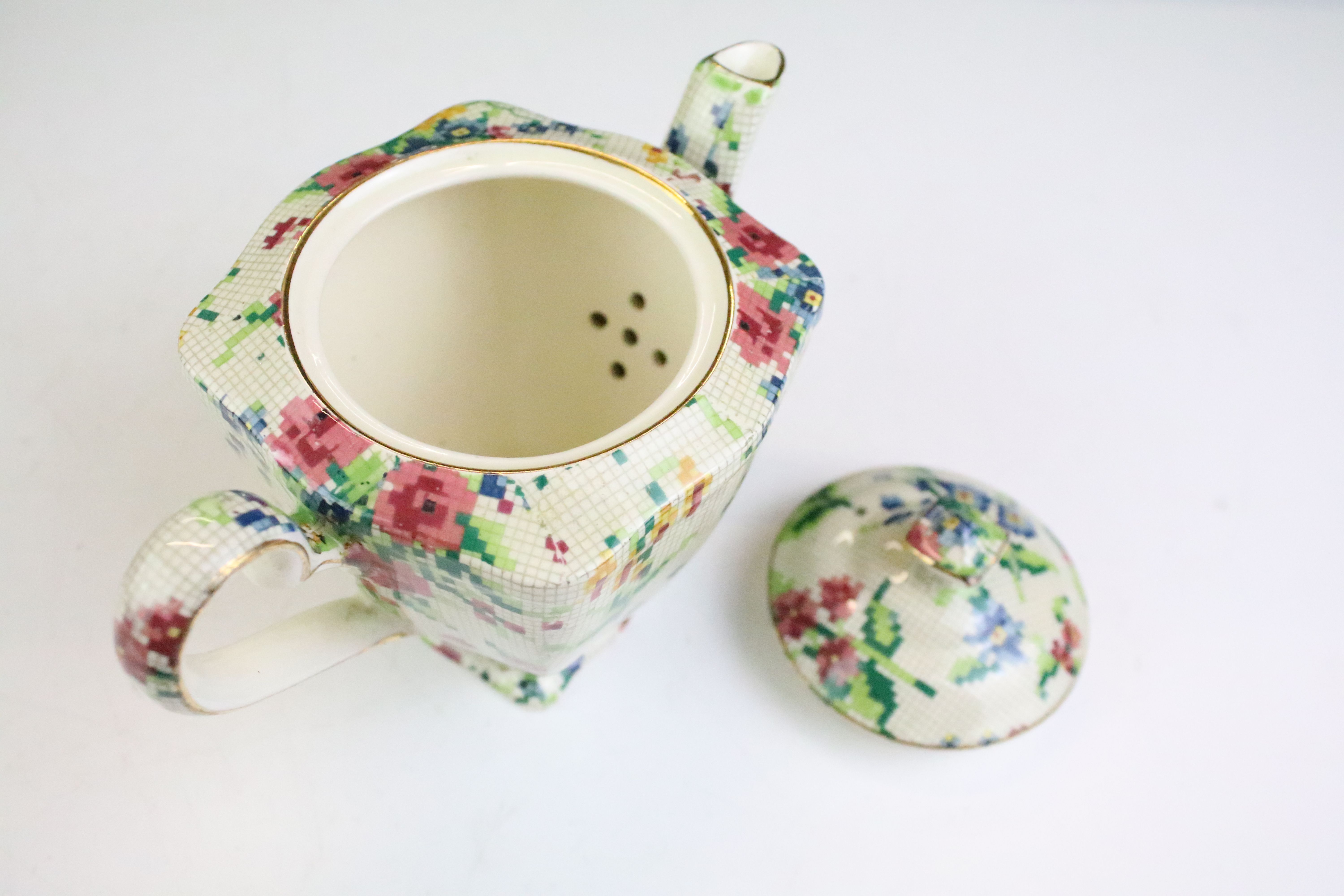 Royal Winton Grimwades Queen Anne pattern tea set for two, transfer printed with chintz floral - Image 6 of 14