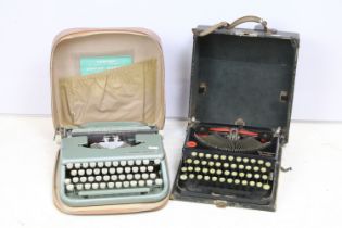 Remington portable typewriter circa 1920s / 1930s together with an Empire Corona type writer with