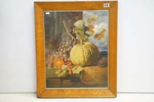 19th Century chromolithograph print 'choice fruit' by M & N Hanhart after George Lance. Set within a