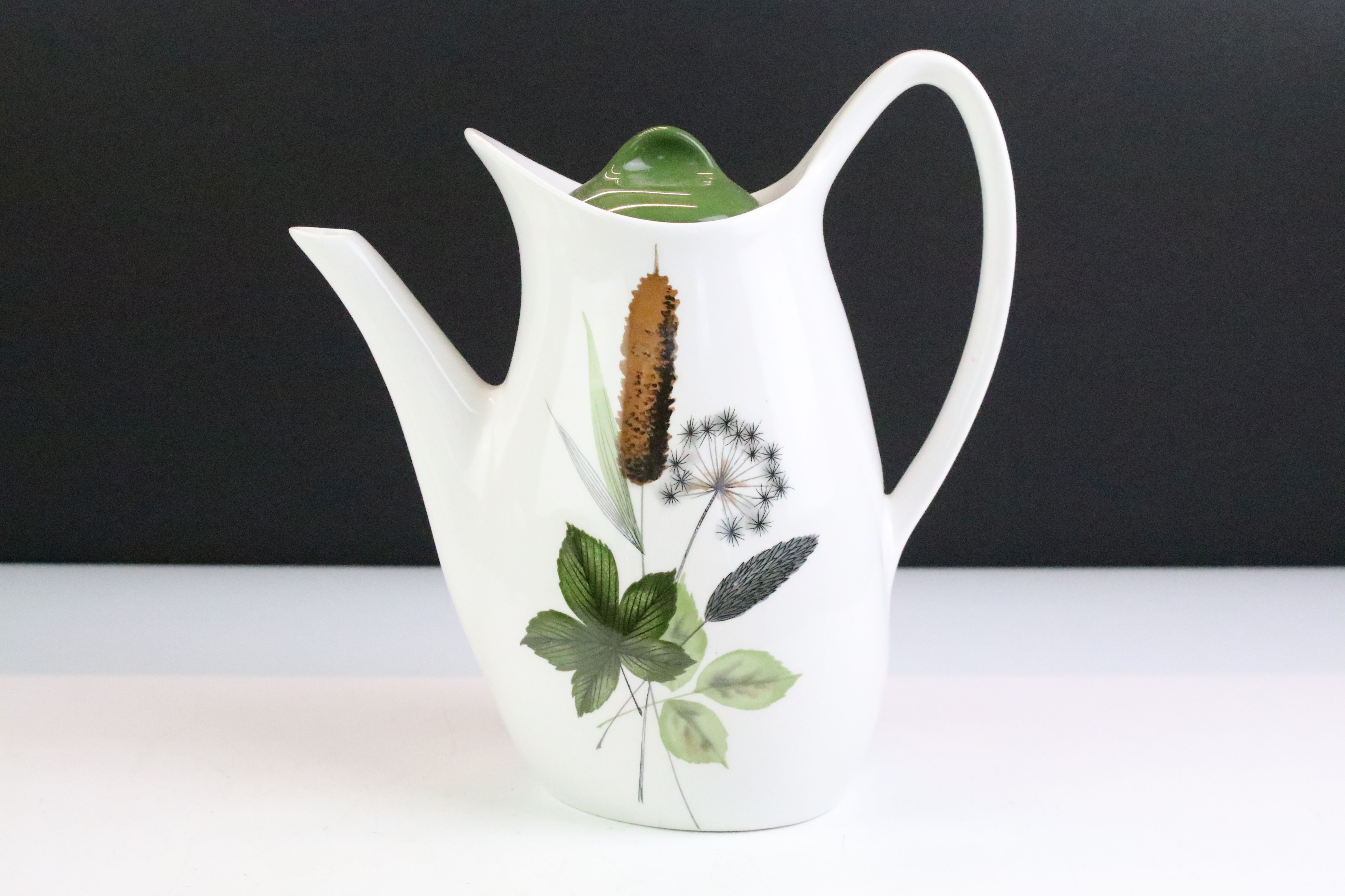 Staffordshire Midwinter Stylecraft 'Fashion Shape' Riverside pattern coffee set, to include coffee - Image 5 of 14