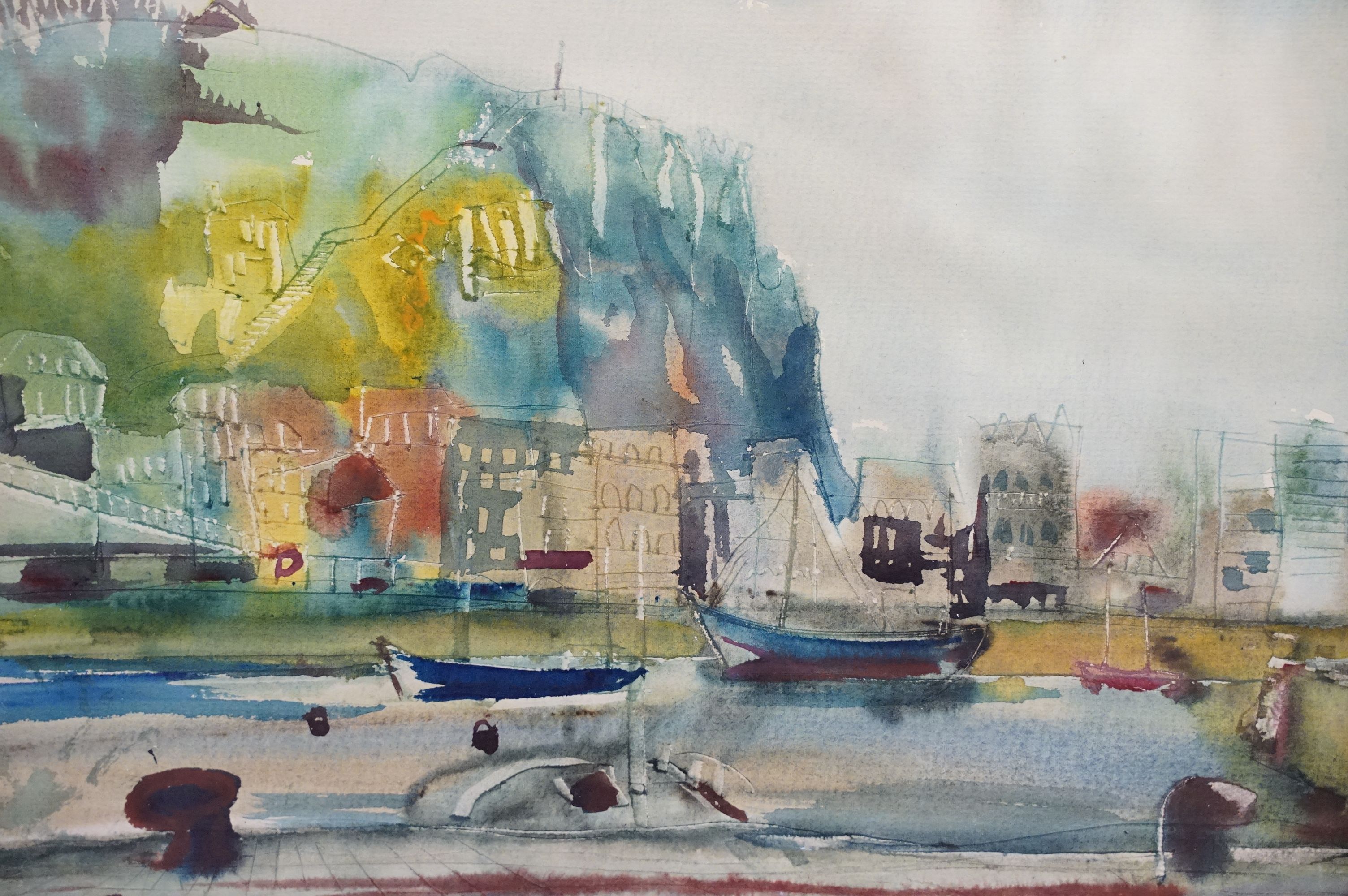 G Roland, harbour scene, watercolour, signed lower left and dated '68, 31 x 38cm, framed and glazed - Image 2 of 9