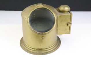 Nautical ships binnacle gimbal compass with finger loop carrying handle, approx 22cm high