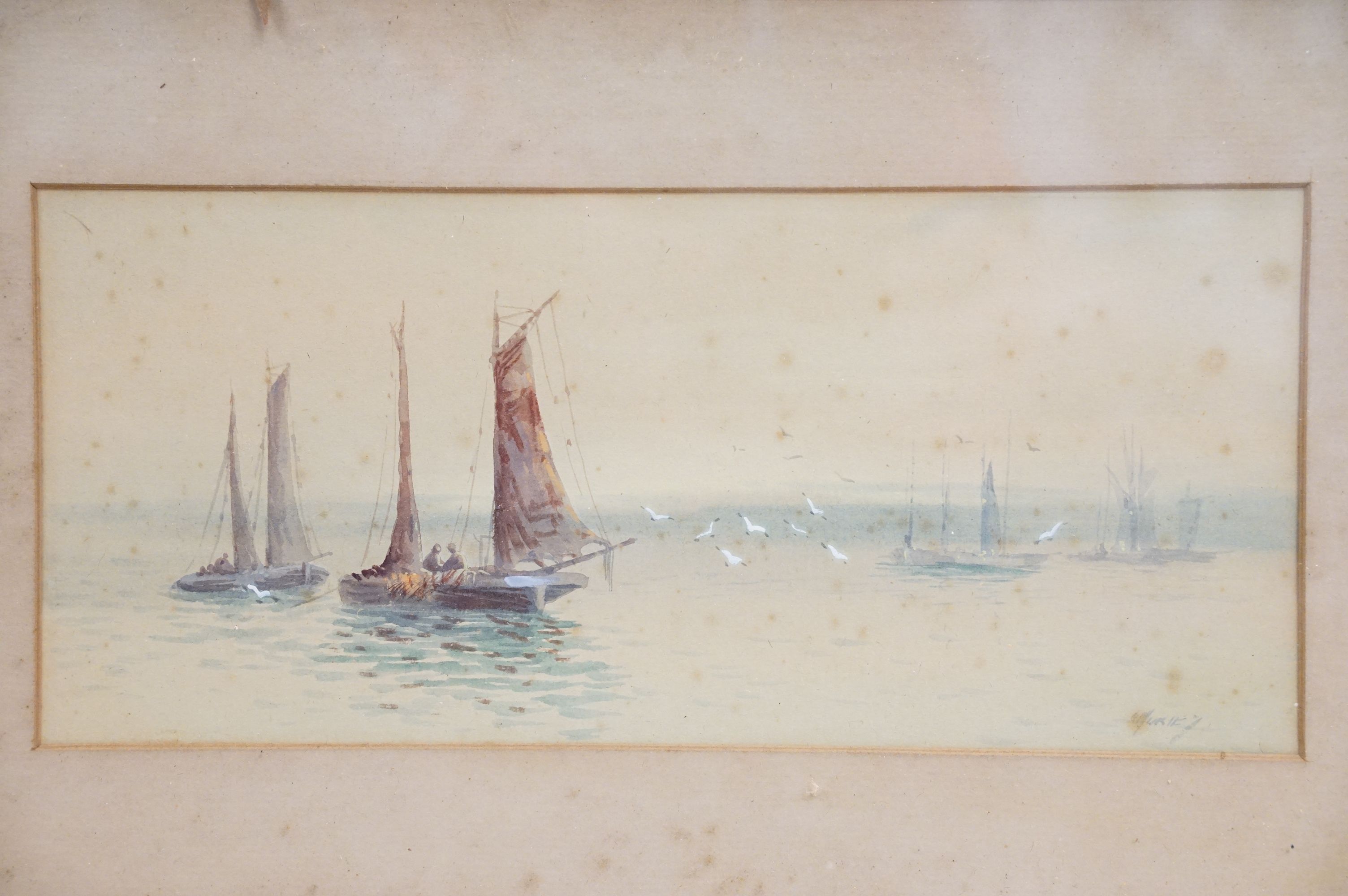 Two 19th Century framed watercolours of fishing scenes - Image 2 of 8