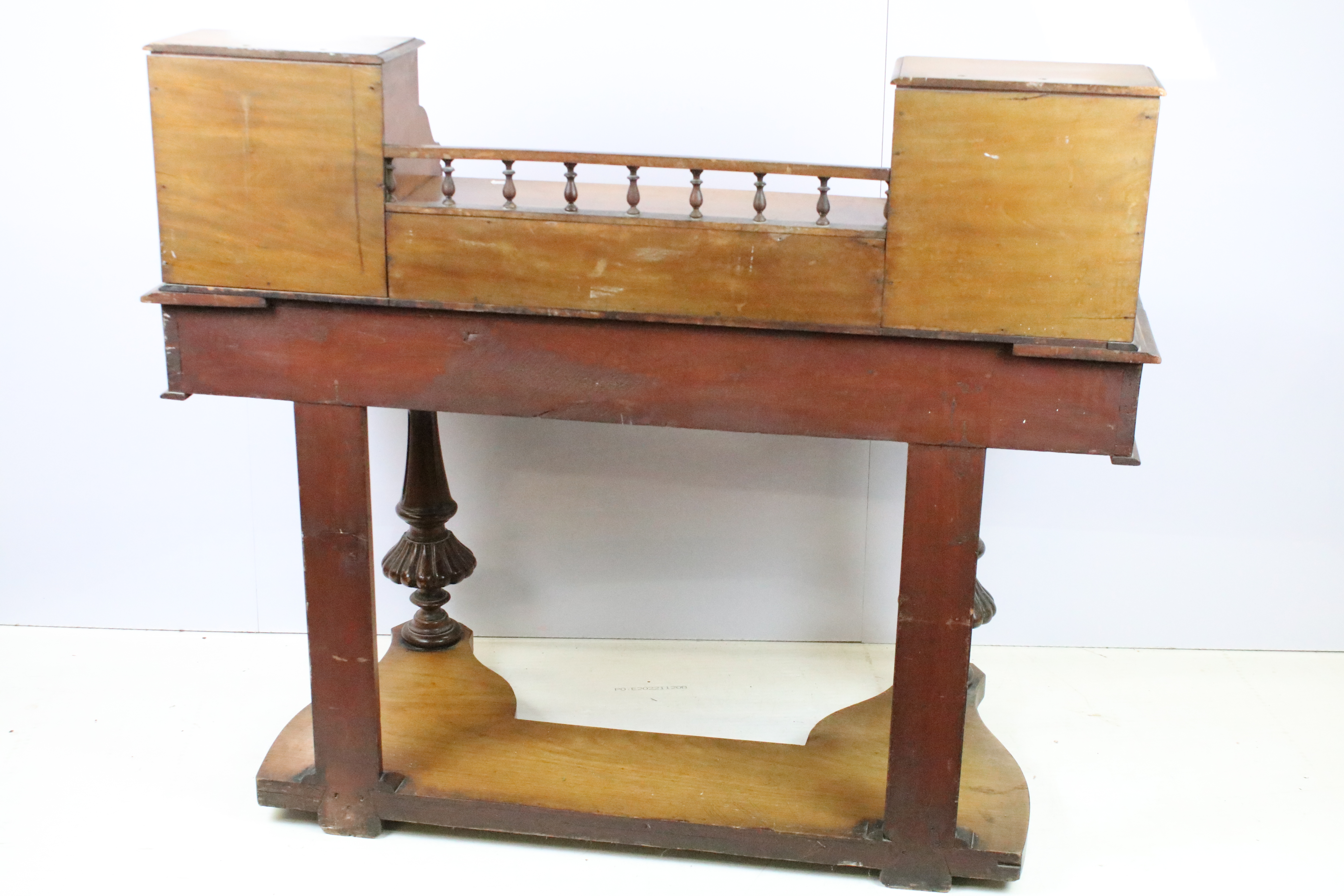 19th Century mahogany desk / dresser base having a configuration of six drawers to top with - Image 12 of 12