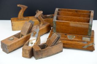 Four woodworking planes to include two H J Matthews examples together with an early 20th Century oak