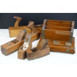 Four woodworking planes to include two H J Matthews examples together with an early 20th Century oak