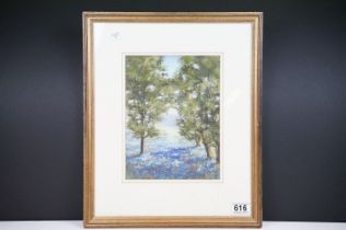 Vivien Bromley, Maytime in The Malverns, pastel, title label verso, 25.5 x 19.5cm, framed and glazed