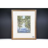 Vivien Bromley, Maytime in The Malverns, pastel, title label verso, 25.5 x 19.5cm, framed and glazed