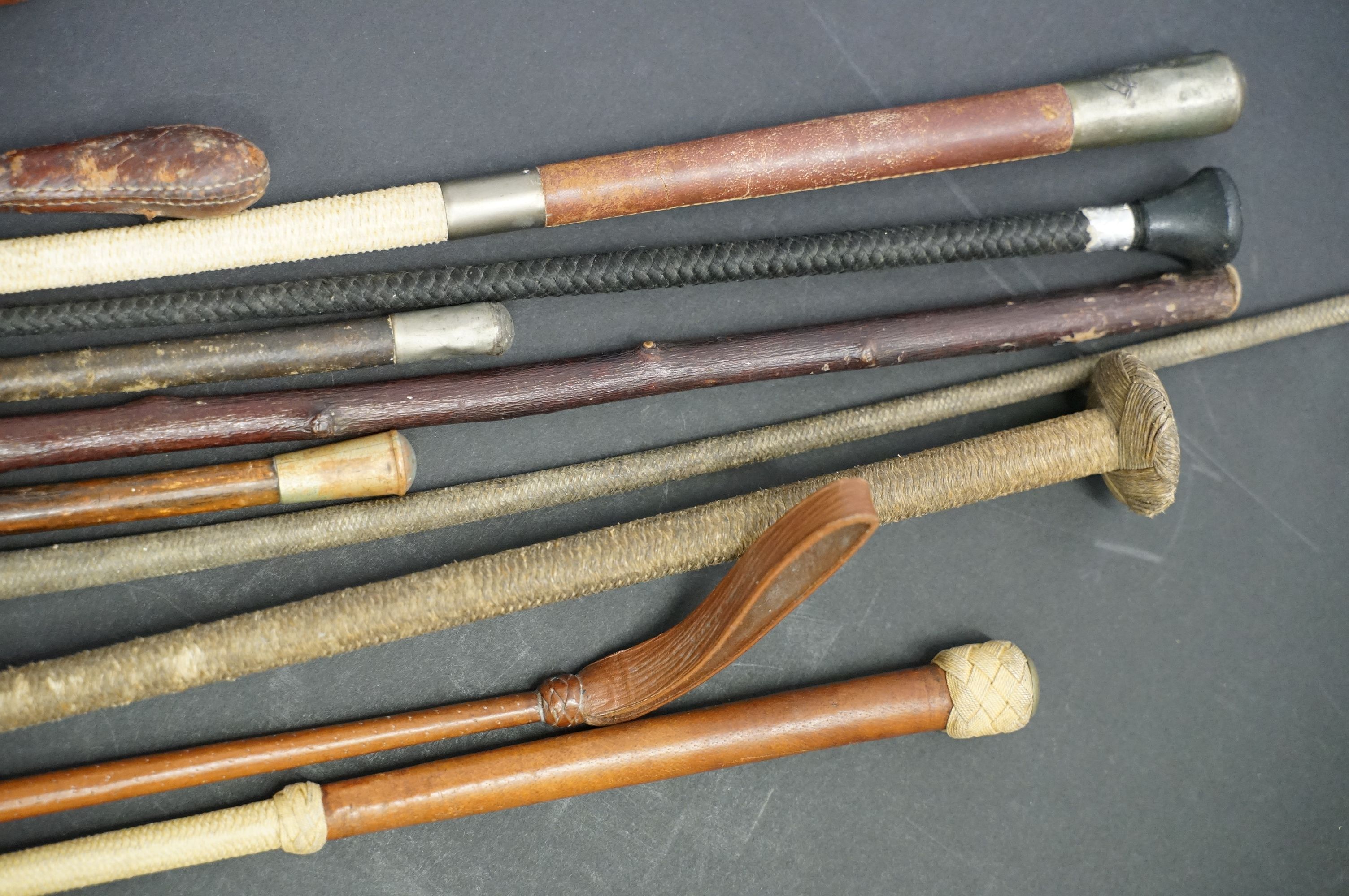 Collection of 19th Century and later riding crops and whips including military and equestrian - Image 6 of 8