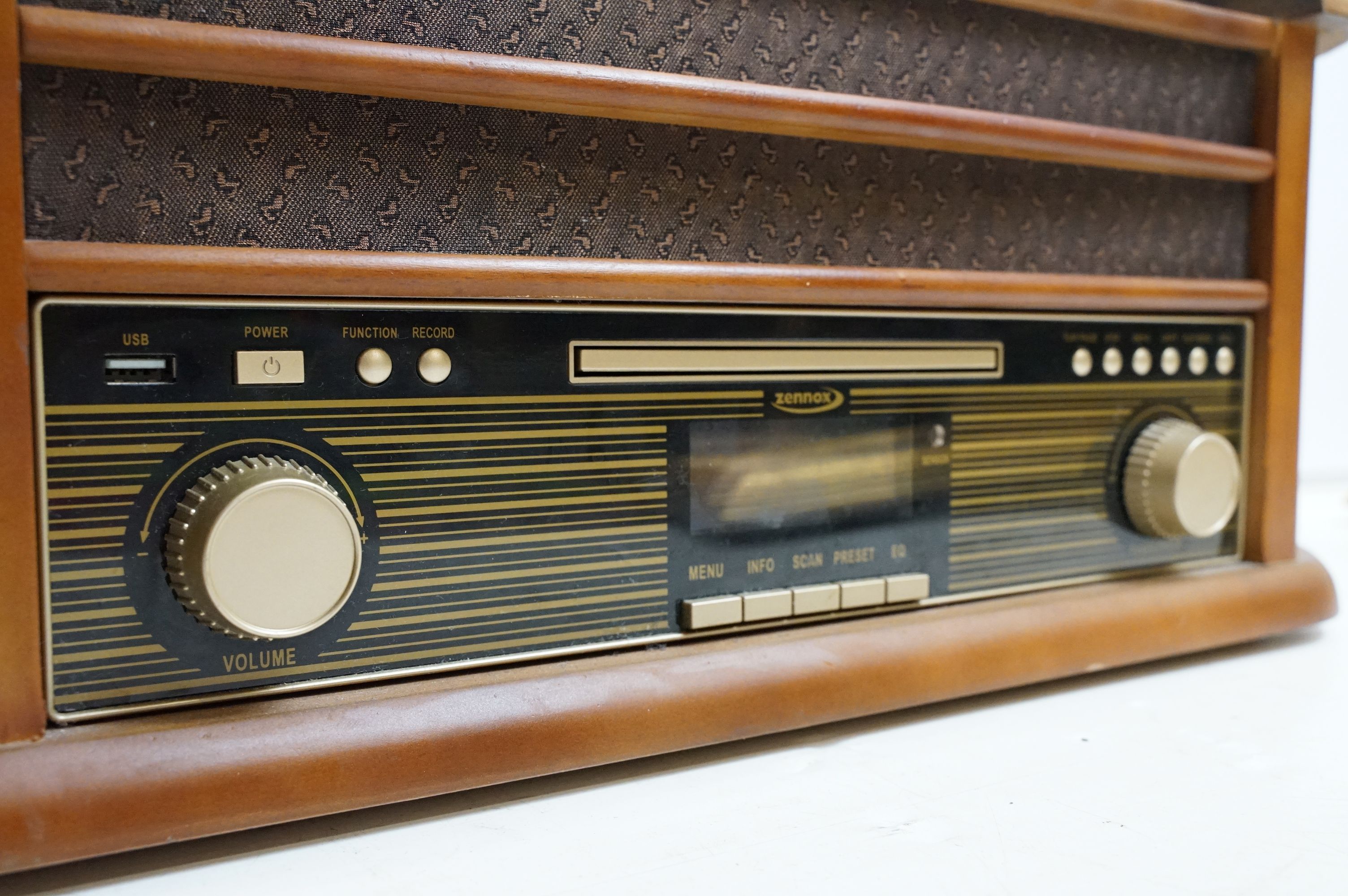 Zennox tabletop record player, together with a group of five framed pictures to include a still life - Image 10 of 12