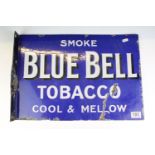 Advertising - ' Blue Bell Tobacco - Cool & Mellow ' double sided enamel wall sign, approx 50cm W x