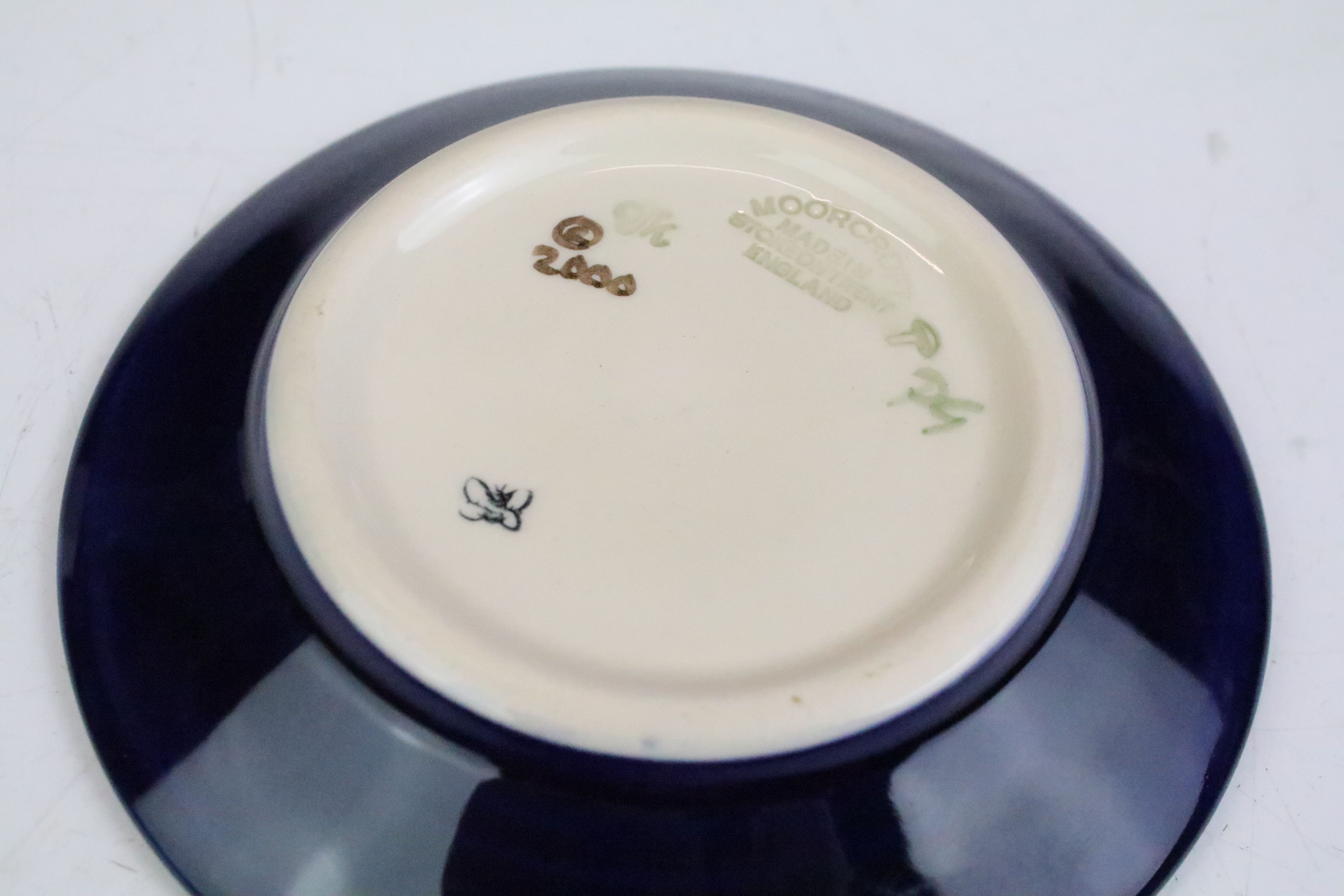 Three Moorcroft small shallow dishes, comprising: Indigo pattern, 12cm diameter, boxed, Windrush, - Image 4 of 10