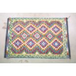 Hand knotted woollen Chobi Kilim rug, 150cm long x 100cm wide