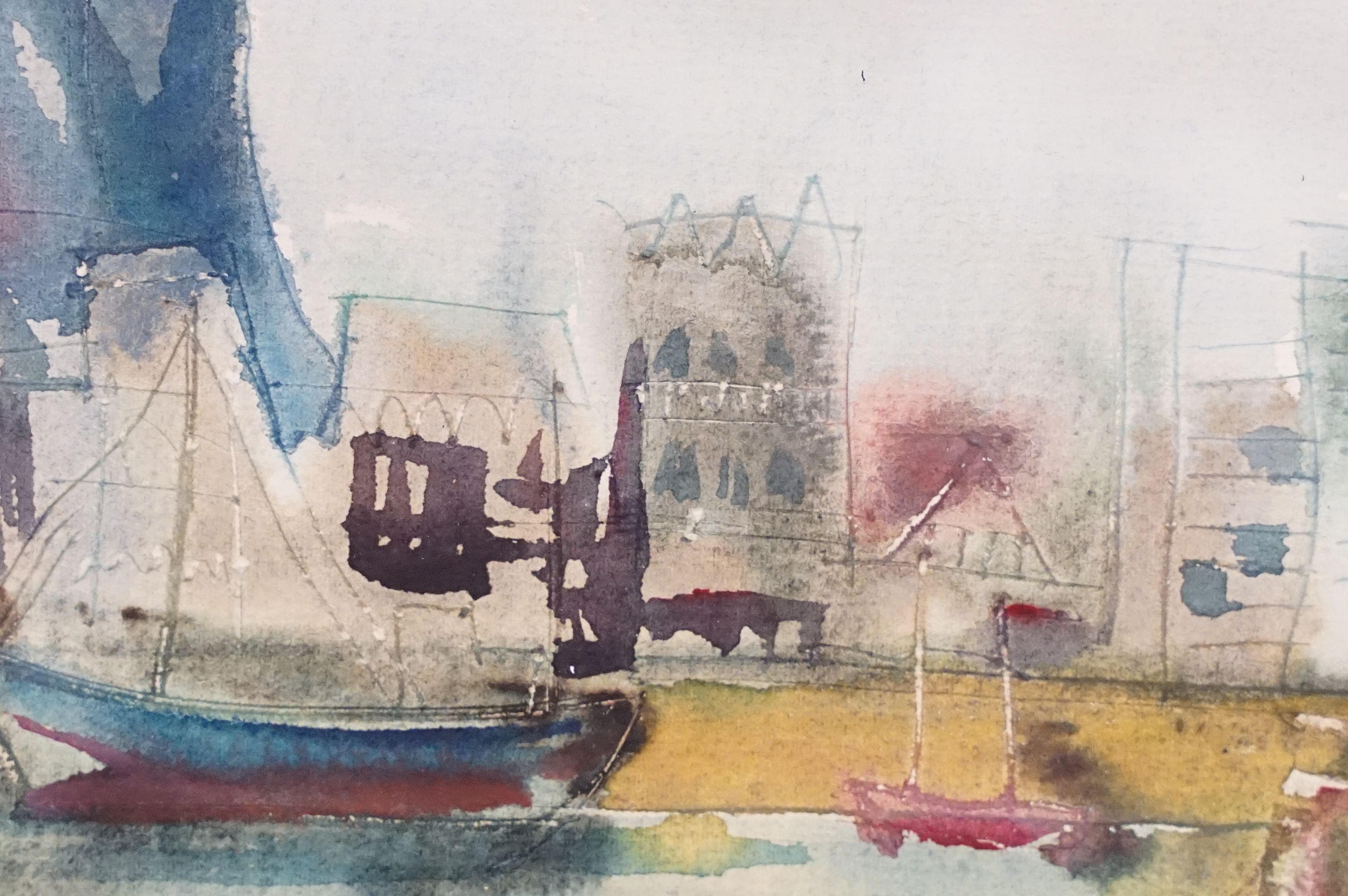 G Roland, harbour scene, watercolour, signed lower left and dated '68, 31 x 38cm, framed and glazed - Image 3 of 9