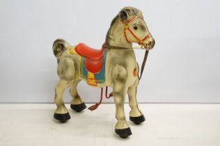 Vintage Mobo toy horse on wheels, approx 74cm