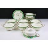 Royal Worcester 'Reproduction of Early Worcester - Georgian circa 1780' set of eight soup cups &