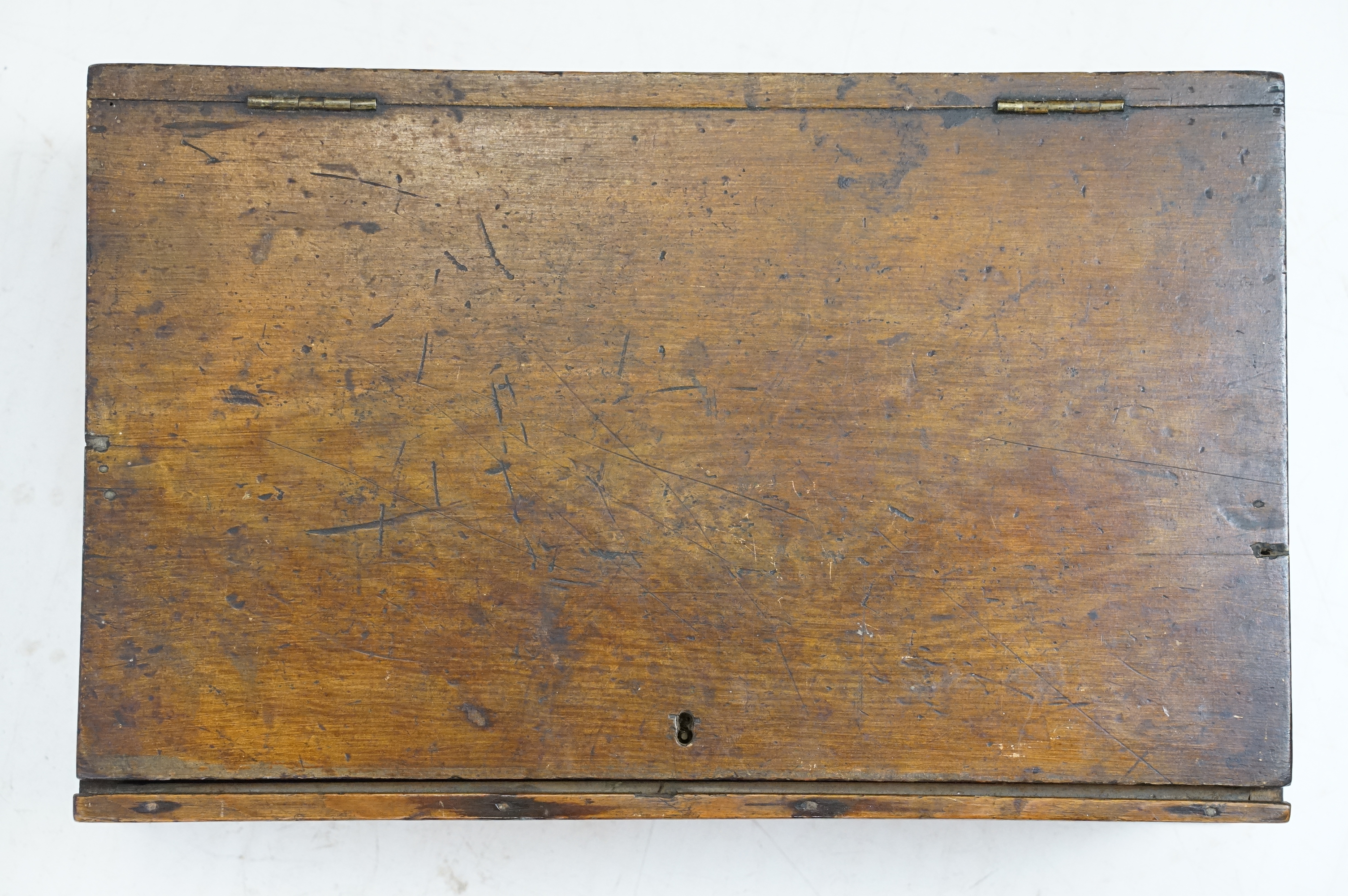 19th century Oak Bible or Documents Box with hinged lid - Image 5 of 6