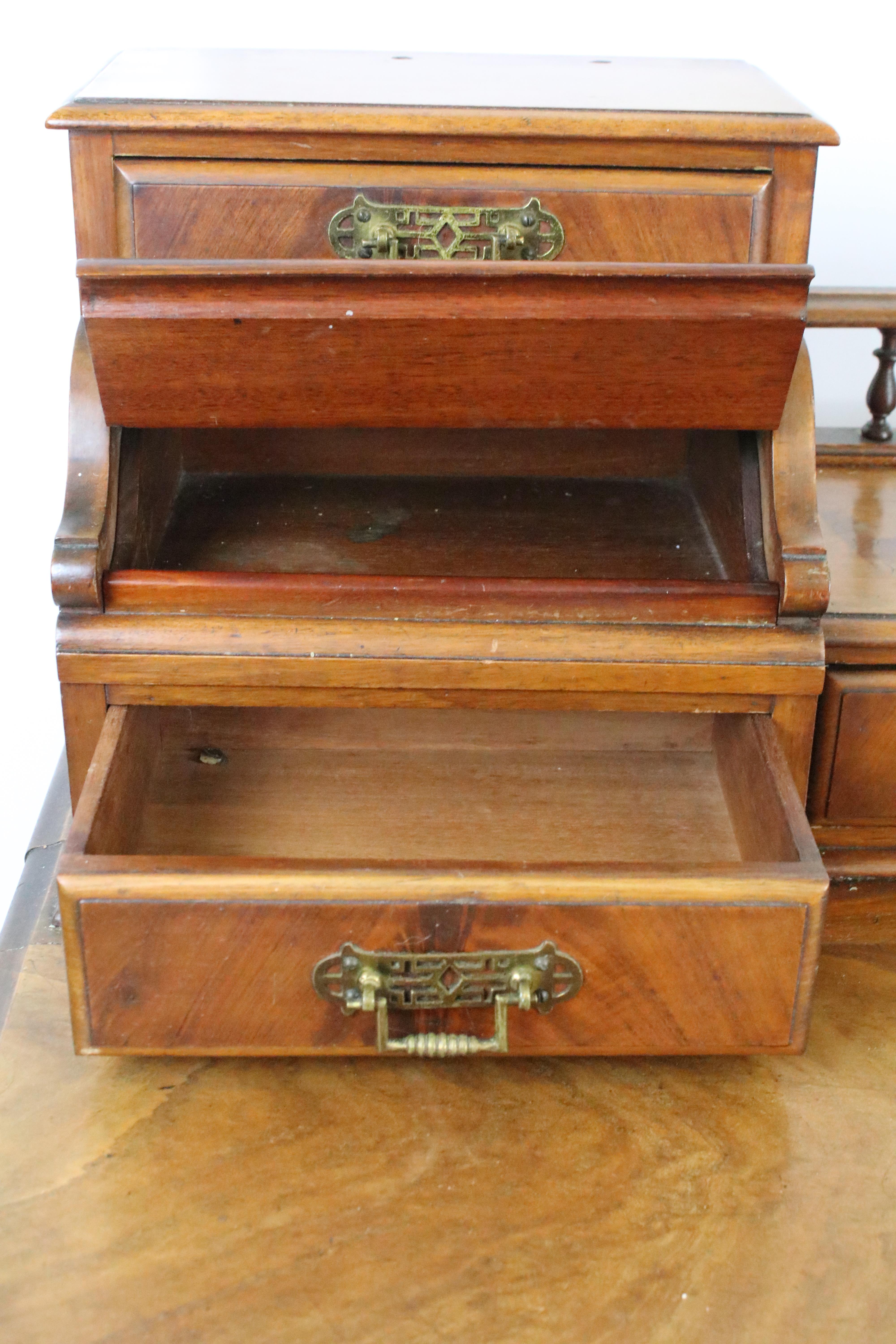 19th Century mahogany desk / dresser base having a configuration of six drawers to top with - Image 7 of 12