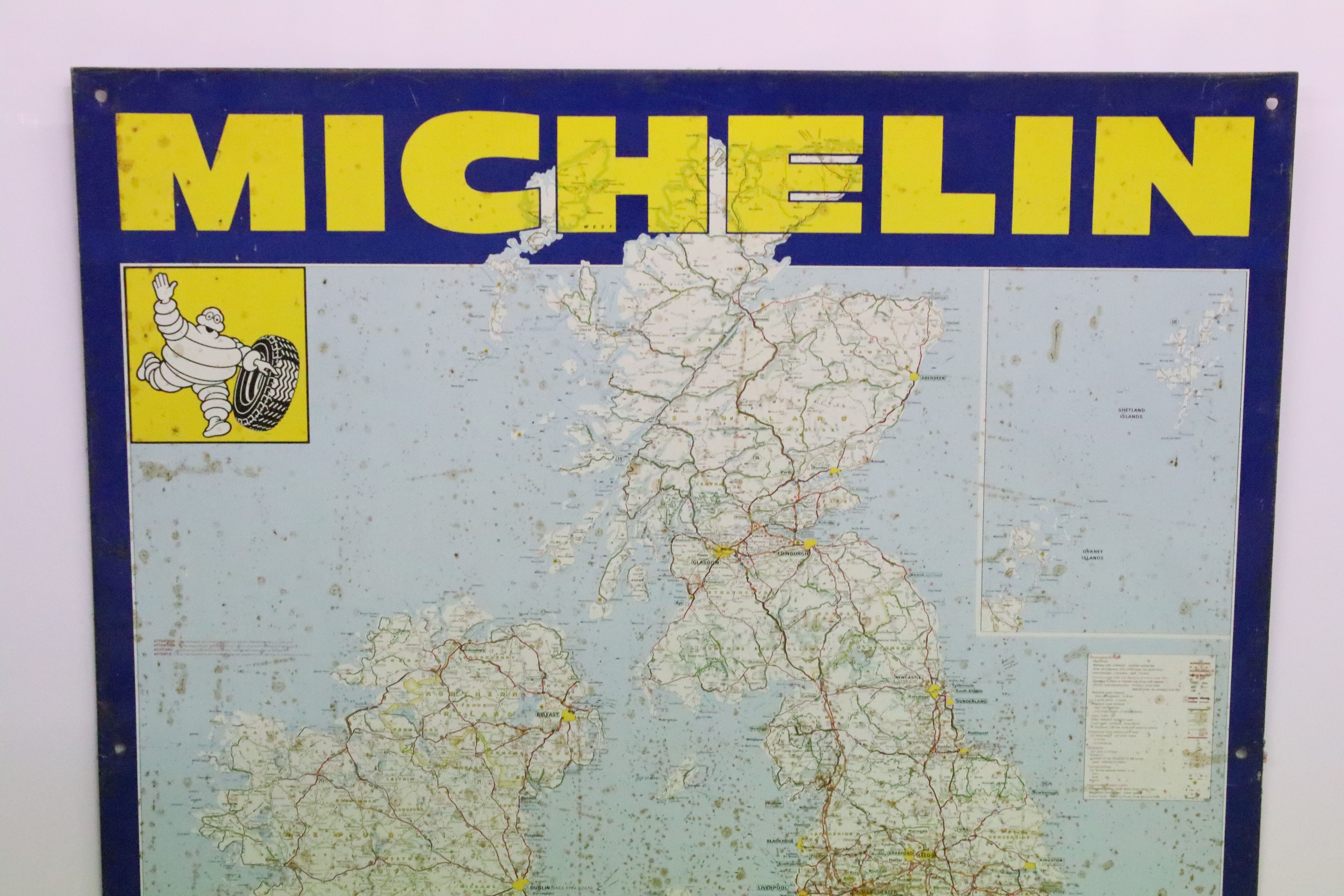 Advertising - A Michelin tin wall sign depicting a map of the British Isles, approx 86cm x 63cm - Image 2 of 3