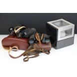 Two pairs of binoculars to include a pair of Carl Zeiss Jena binoculars, a pair of Lieberman & Gortz