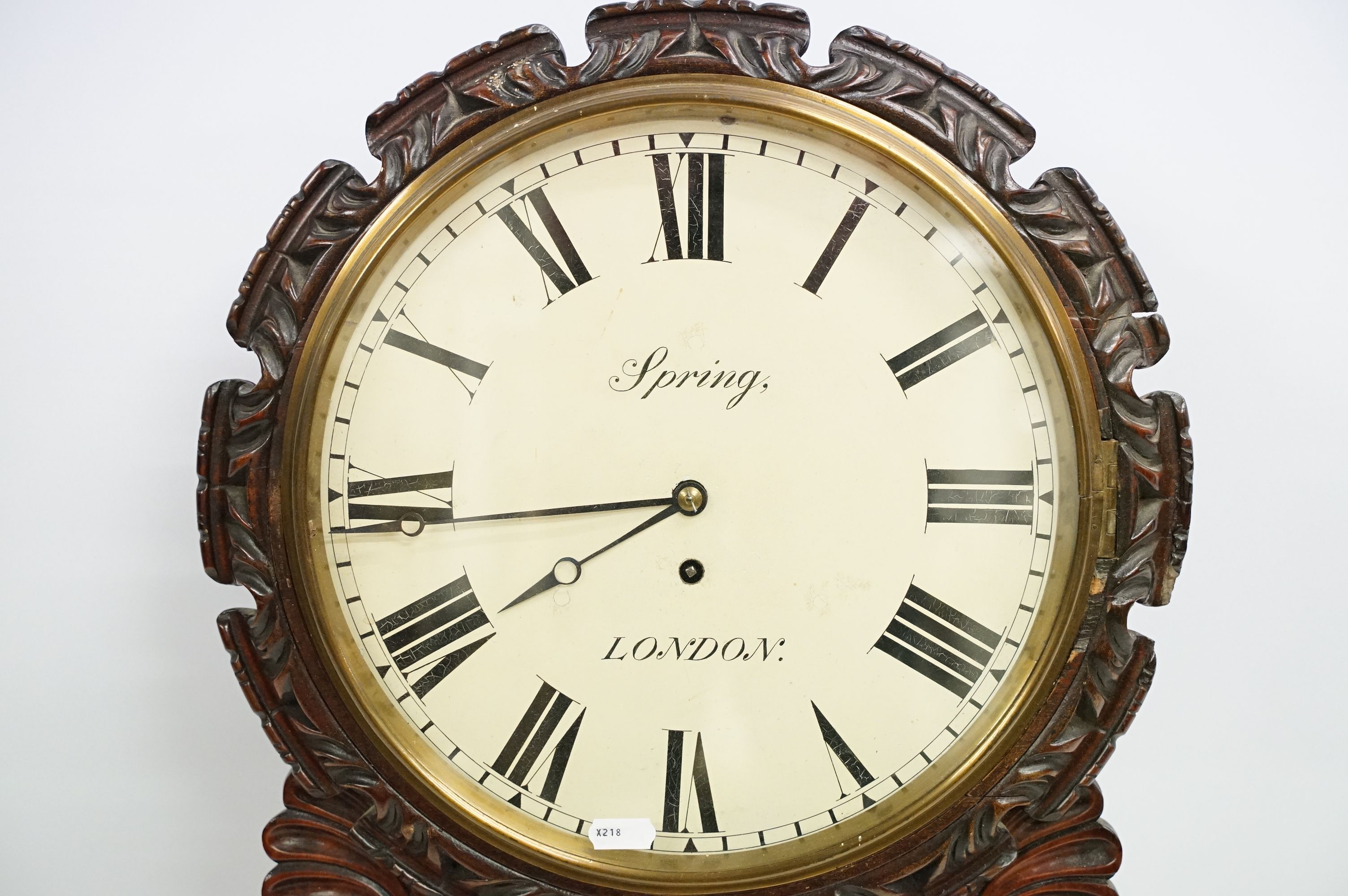 Early 20th Century Spring London pendulum wall clock having a round face with roman numerals to - Image 2 of 13