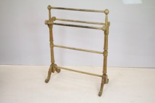 Victorian Pale Oak Towel Rail, 68cm long x 91cm high