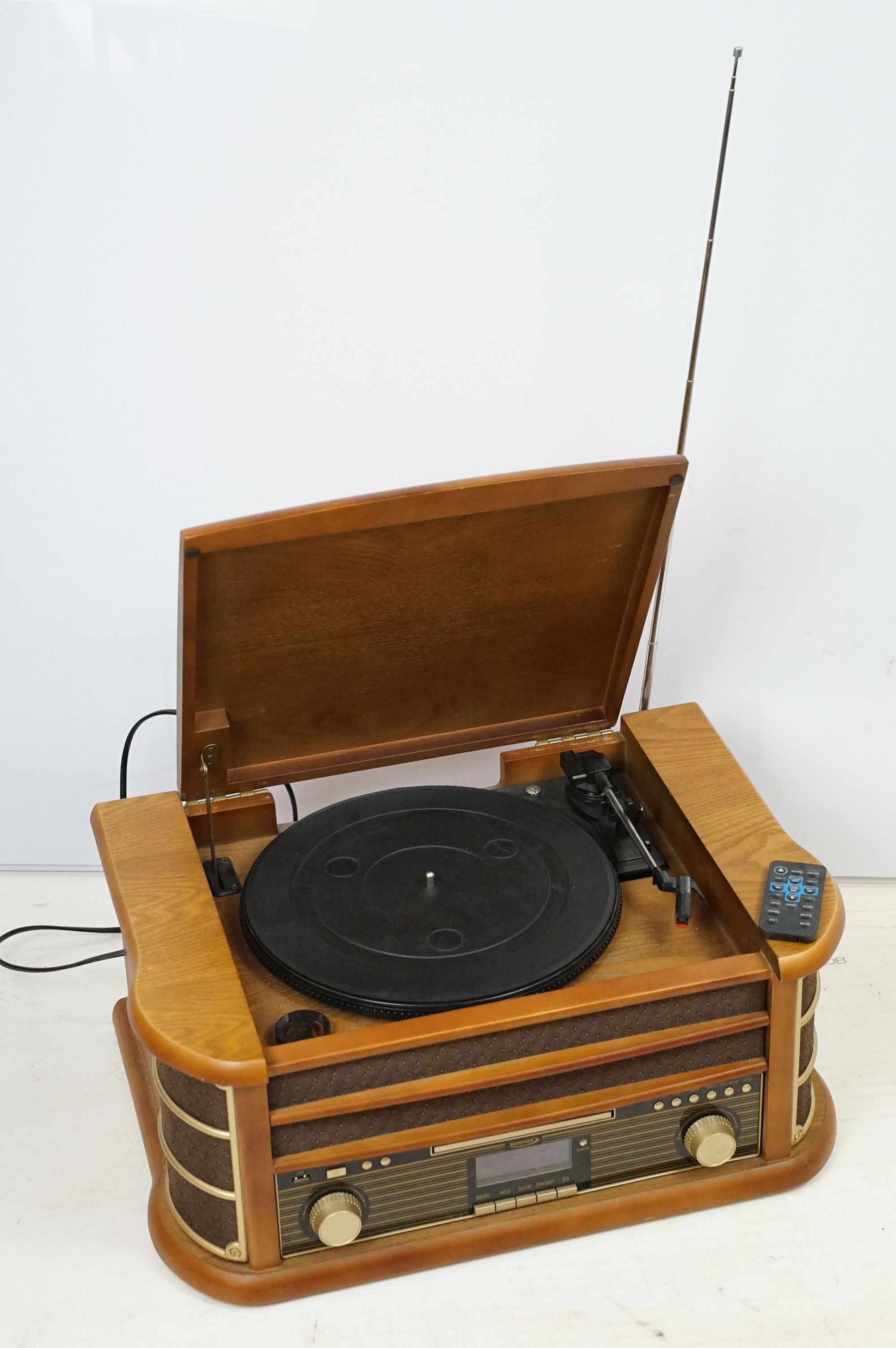 Zennox tabletop record player, together with a group of five framed pictures to include a still life - Image 7 of 12