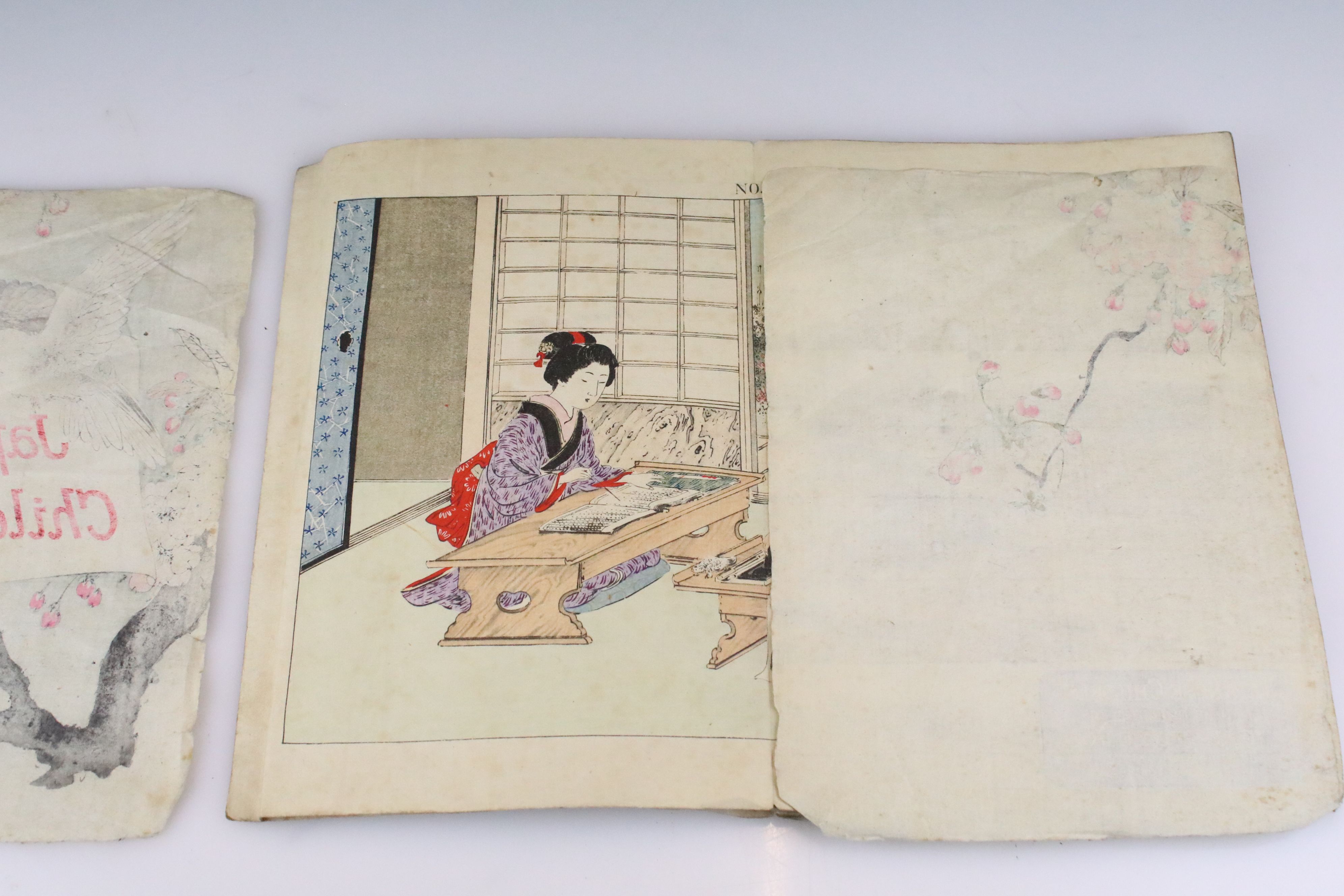 Late 19th / early 20th century 'Japanese Children' block printed Japanese book with double page - Image 2 of 7