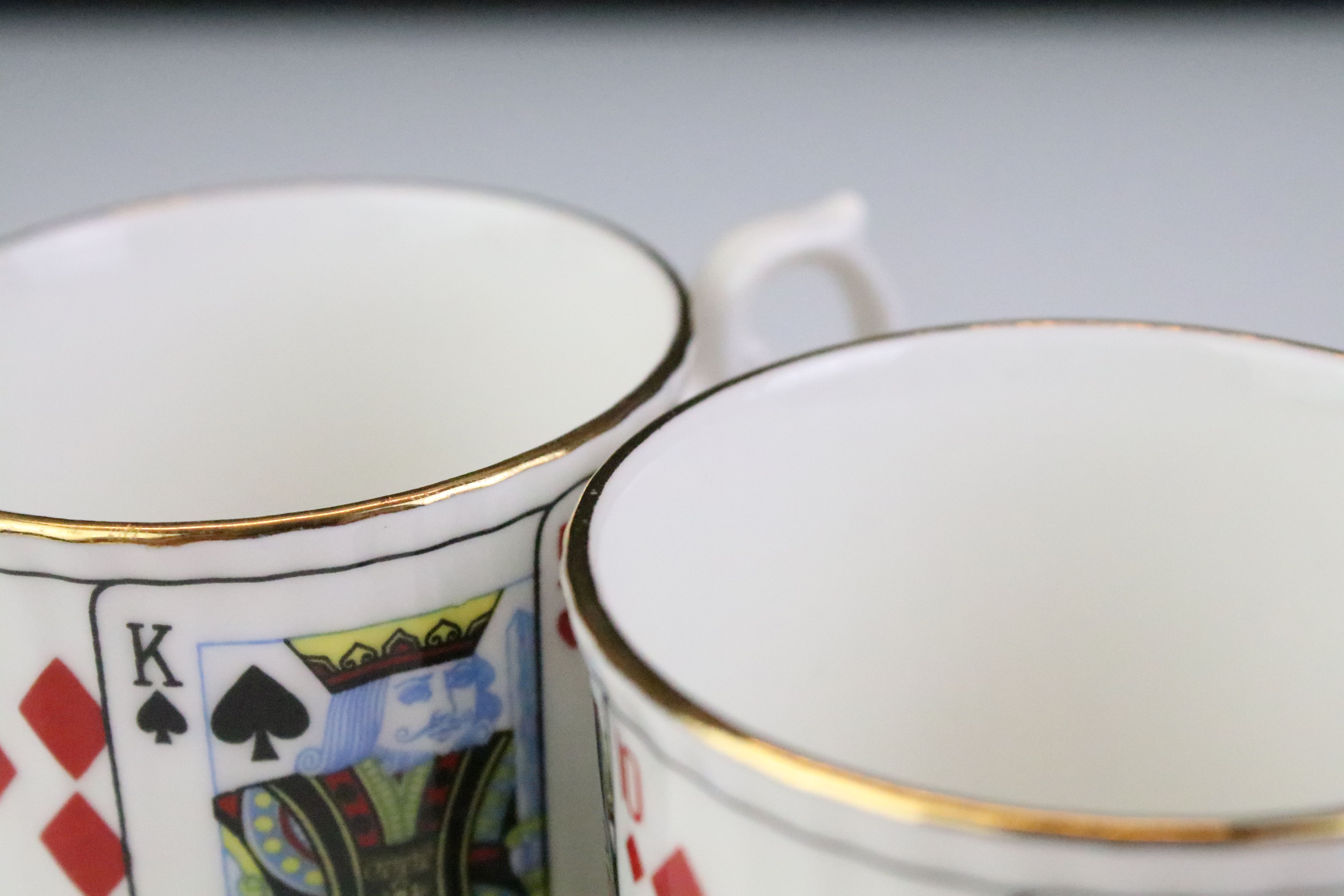 Set of four Staffordshire Elizabethan 'Cut for Coffee' coffee cups & saucers, together with a set of - Image 7 of 8