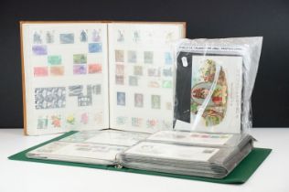 Collection of stamps across two albums to include an album of GB stamps including seven penny