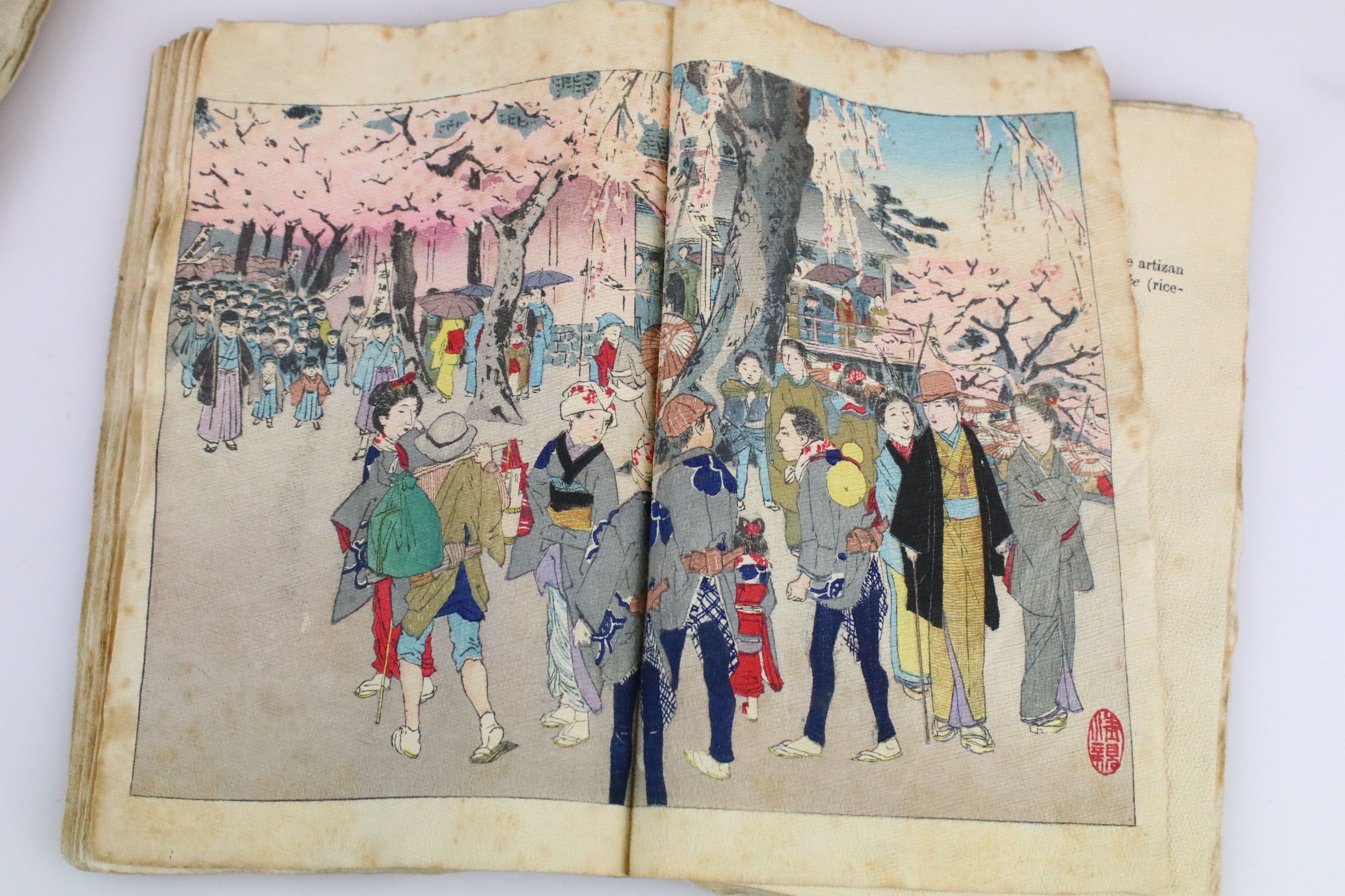 Books - Two Japanese books "The Japanese Months" volumes I & II, late 19th / early 20th century, - Image 3 of 7